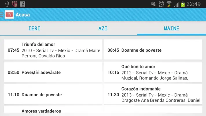 Program TV Romania android App screenshot 1